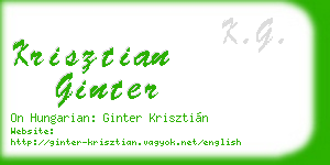 krisztian ginter business card